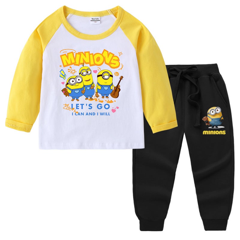 Children'S T-Shirt Crewneck Cartoon Long Sleeve Top Base Shirt Boys And Daughter Children'S Suit Cotton T-Shirt - Image 3