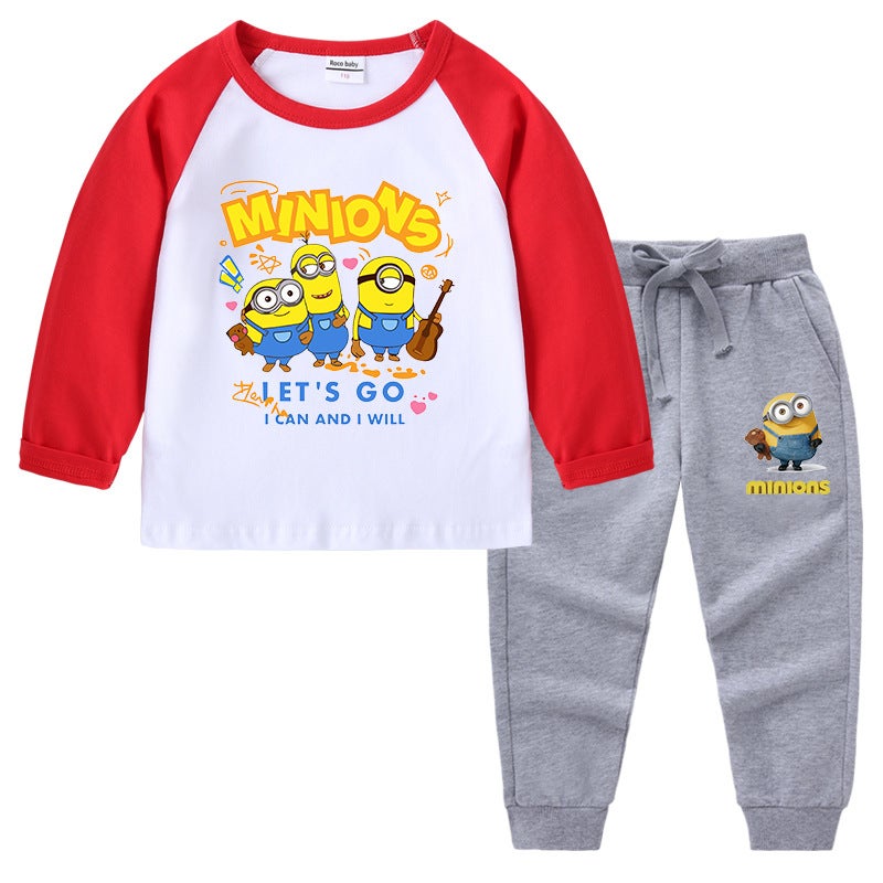 Children'S T-Shirt Crewneck Cartoon Long Sleeve Top Base Shirt Boys And Daughter Children'S Suit Cotton T-Shirt - Image 4