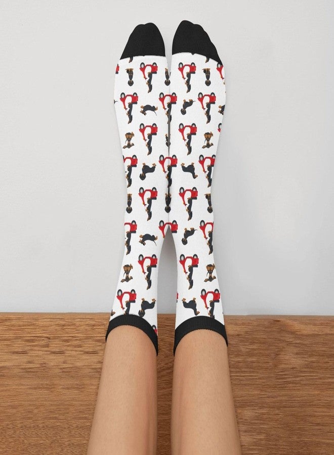 MOLIAN dachshund Motor Scooter Socks for Men Women Novelty Crew Socks Funny Crazy Stockings Gifts - Image 5