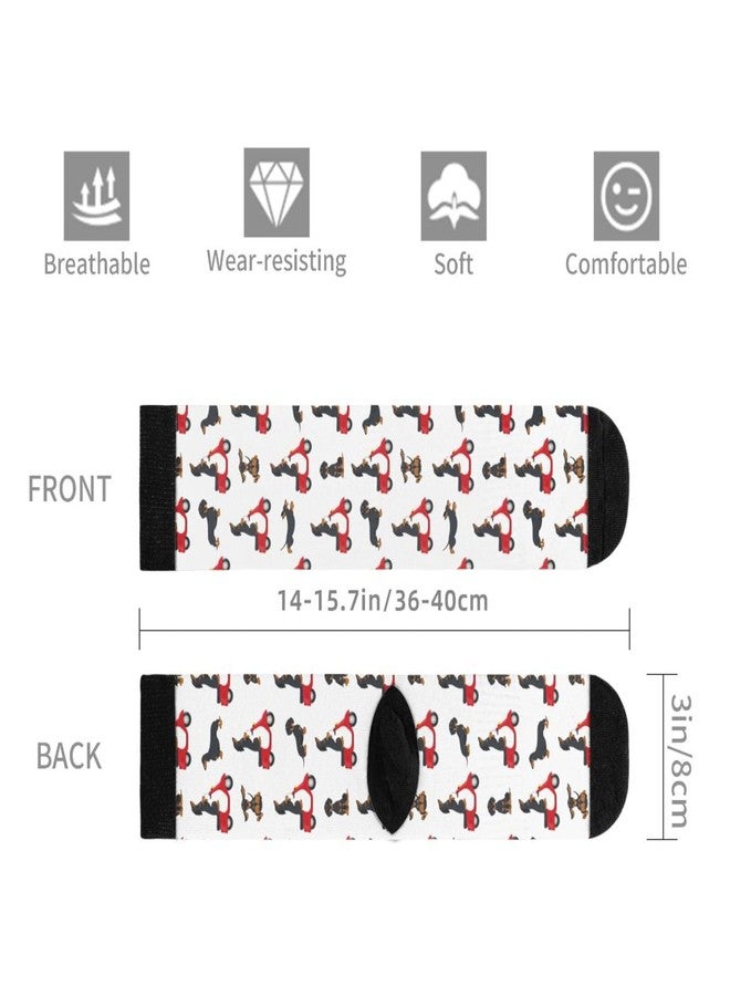 MOLIAN dachshund Motor Scooter Socks for Men Women Novelty Crew Socks Funny Crazy Stockings Gifts - Image 3