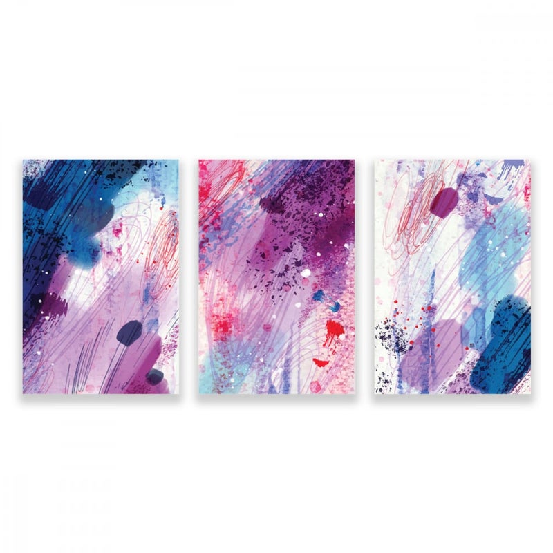 Marktna Three modern canvas paintings with an abstract design and a hollow frame, measuring (120×60), three pieces - Image 1