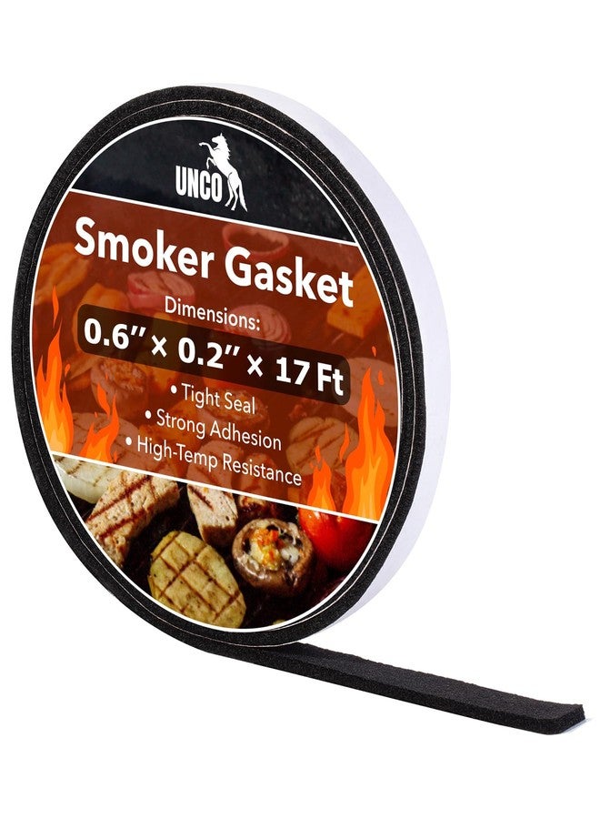 UNCO- Smoker Gasket,Smoker Gasket Sealer High Temp, 0.6’’ Wide 0.2’’ Thick 17 FT Long - Image 1