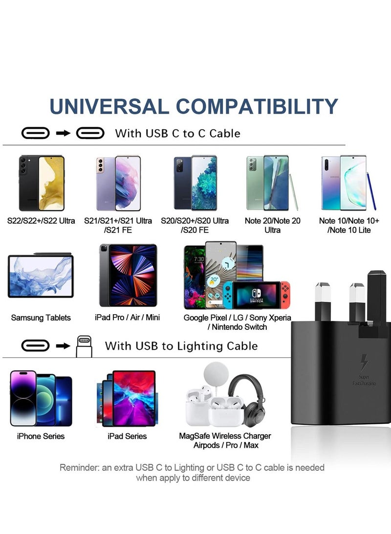 SYOSI USB C Fast Charger, 25W Fast Charger Plug for Samsung, USB C Charger Plug Compatible with Samsung Galaxy S23/S23+/S23 Ultra/S22/S22+/S22 Ultra/S21/S20/Note 20/Z Flip4/Z Fold4 (Cable Not Included) - Image 3
