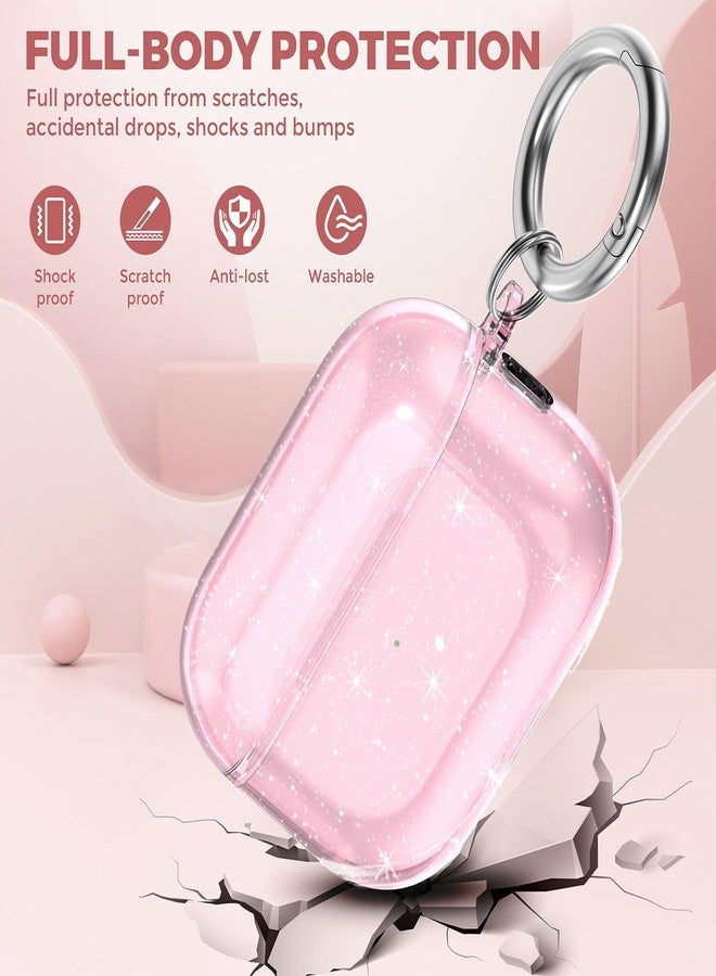 OTOPO for Airpods Pro 3 Case Clear with Cleaning Kit 2025, Soft TPU Transparent Apple AirPods Pro 3rd Generation Protective Cover Skin Women Men for iPod Pro3 Case -Glitter Pink - Image 3