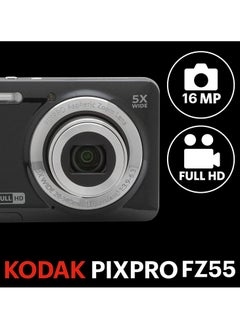Kodak Co PIXPRO FZ55-BK 16MP Digital Camera 5X Optical Zoom 28mm Wide Angle 1080P Full HD Video 2.7" LCD Vlogging Camera (Black)  - Image 4