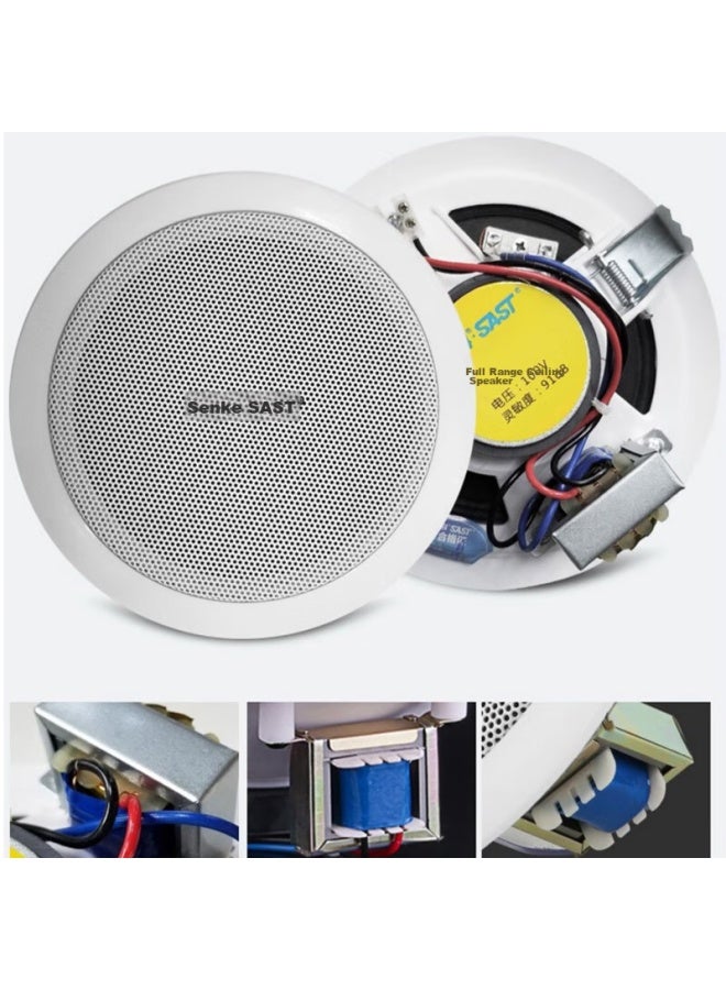 SAST 6-Inch Constant Voltage Ceiling Speaker, Recessed Ceiling-Mounted Background Music System, Embedded Public Address Speaker For Shopping Malls And Stores - Image 5