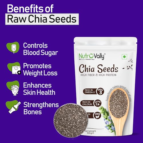 NutroVally Seeds Combo Pack | Chia Seeds, Flax Seeds, Pumpkin Seeds & Sunflower Seeds | High in Fiber, Protein, Omega-3 & Antioxidants| 100g Each (Pack of 4 – Total 400g) | Natural & Healthy Superfood - Image 3