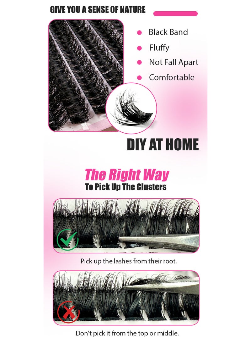 200 Clusters of False Eyelashes Cluster Lashes Fine DIY (10-18mm) Cluster Lash Extensions 80D - Image 4