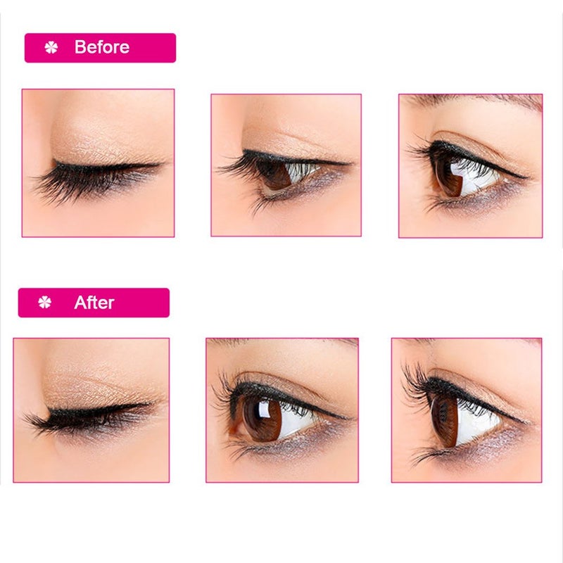 Pinkiou ملقط رموش من الفولاذ المقاوم للصدأ مع فرشاة ماسكارا مفلطحة لرموش صناعية - أفضل أداة احترافية لتجعيد الرموش - بينكيو - Image 2