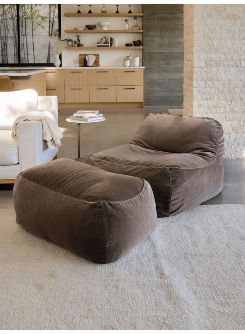 Chairs + Pouf Waterproof Brown