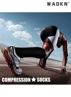 WAOKN 3 pairs of Black Copper Compression Stockings for Women & Men Calf Socks,Pressure Socks,Elastic Socks,Yoga Socks,Best Support for Running,Hiking,Nursing,Sports,Cycling and so on  - Image 5