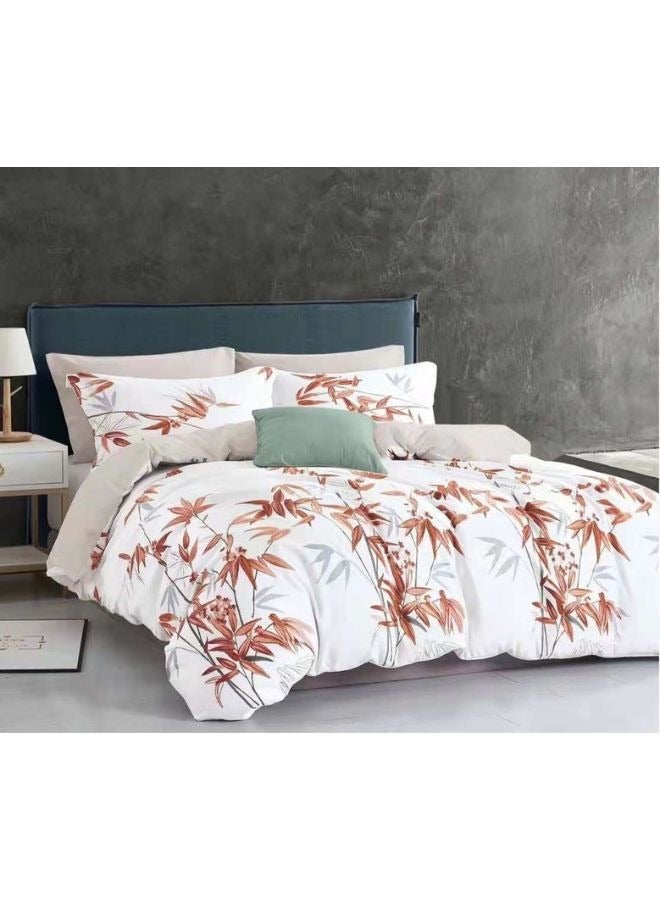 AL RAID 6-Piece King Size Duvet Cover Set Microfiber Super Soft Cotton Includes 1xDuvet Cover 220x240cm 1x Fitted Sheet 200x200+30cm 4X Pillowcases 50x75cm