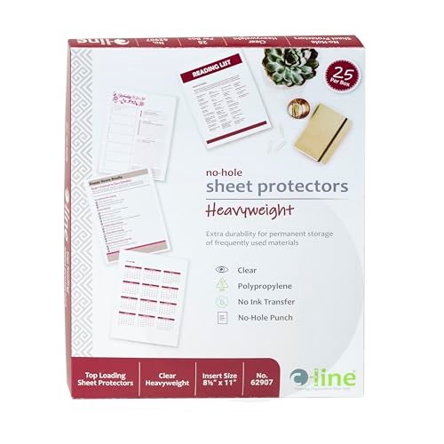 C-Line Top Loading Heavyweight Poly No-Hole Sheet Protectors, 8.5 x 11 Inches, 25 per Box (62907) - Image 2