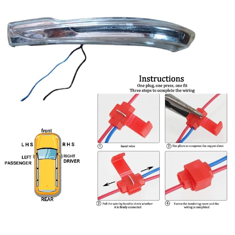 STYCARO Side Mirror Indicator Light Signal Lamp compatible with Hundai Aura, Grand I10, Snatro, Xcent 2013-2025 Model set of 1 Yellow- With Scotch Lock (LEFT PASSENGER - Image 3