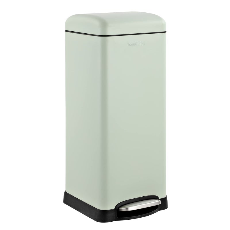 happimess HPM1007E Betty Retro 8Gallon StepOpen Trash Can with SoftClose Lid Fingerprint Resistant Modern Minimalistic for Home Kitchen Laundry Room Office Bedroom Bathroom Mint Green