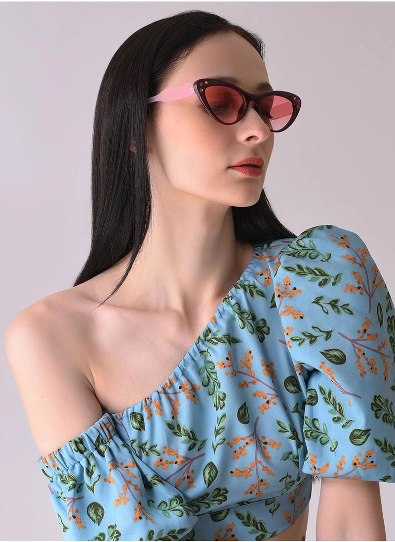 صوص هاوت Pink Lens Pink Cateye Sunglasses