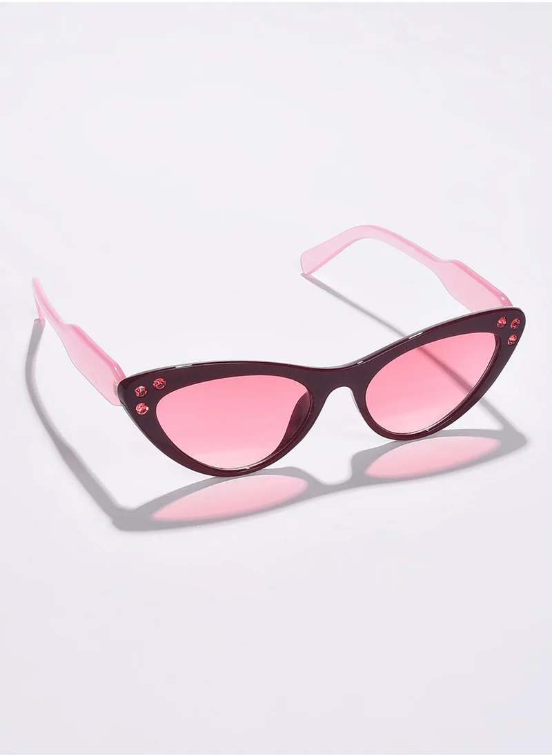 Haute Sauce Pink Lens Pink Cateye Sunglasses