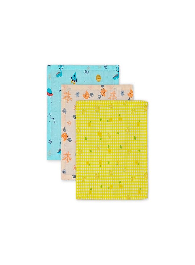 VAYA LY'L-Sun Baby Burp Cloth & Wash Cloth - Pack of 3, Newborn Baby Essentials, Ultra-Soft & Quick Absorbent, 100% Cotton, Gentle on Baby’s Skin, Baby Towel for Newborn Babies, Multicolor - Image 1