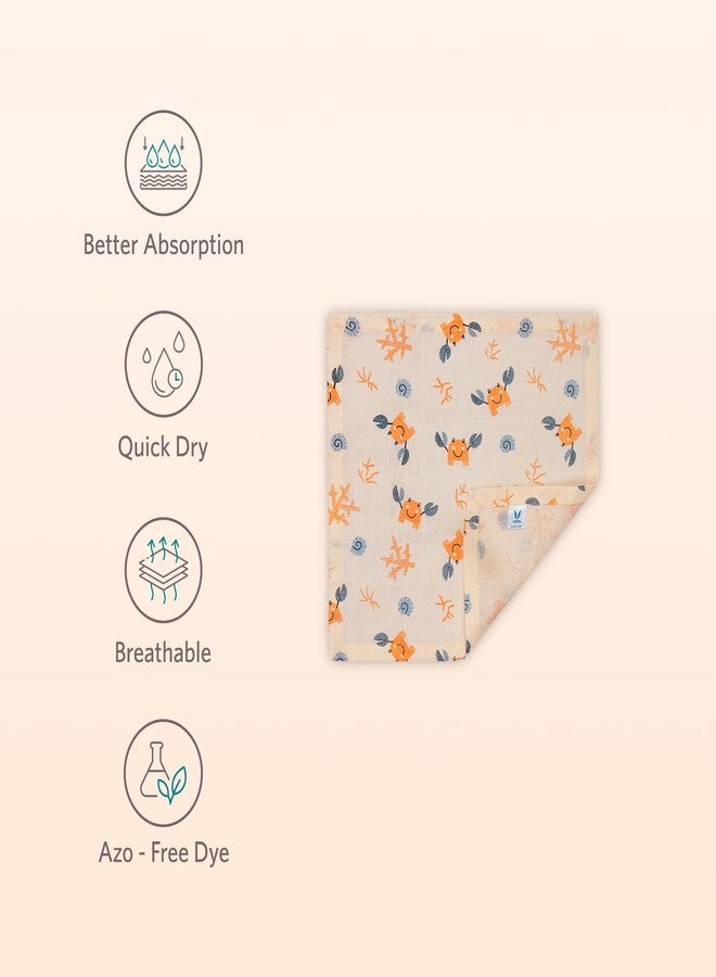 VAYA LY'L-Sun Baby Burp Cloth & Wash Cloth - Pack of 3, Newborn Baby Essentials, Ultra-Soft & Quick Absorbent, 100% Cotton, Gentle on Baby’s Skin, Baby Towel for Newborn Babies, Multicolor - Image 4