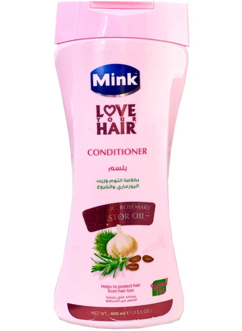 Mink Hair Conditioner Garlic & Rose Mary & Castor Oil 400 ML