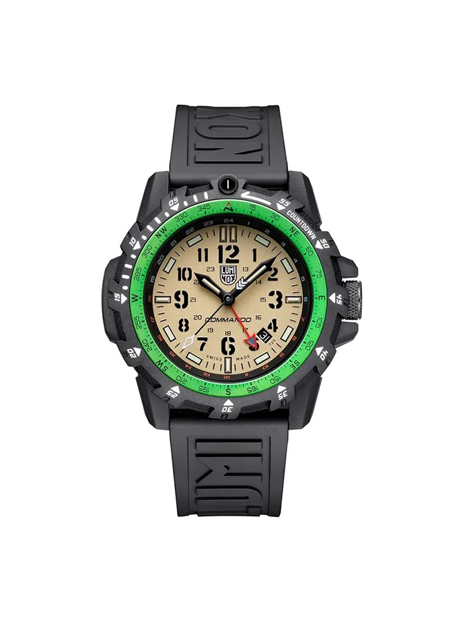 لومينكس ساعة يد رجالية بعقارب دائرية من المطاط مقاس . -  مم