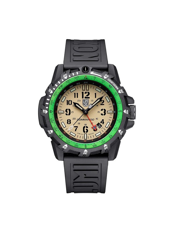 لومينكس ساعة يد رجالية بعقارب دائرية من المطاط مقاس . -  مم - Image 1