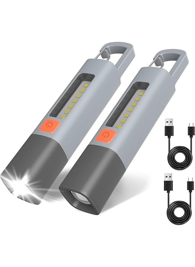 S-TOP LED Rechargeable Flashlight, 100000 Lumens, Zoomable, 3 Modes, COB Work Light, 2 Pack - Image 1