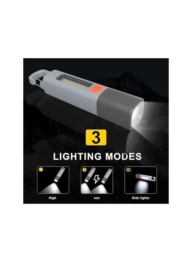 S-TOP LED Rechargeable Flashlight, 100000 Lumens, Zoomable, 3 Modes, COB Work Light, 2 Pack - Image 2