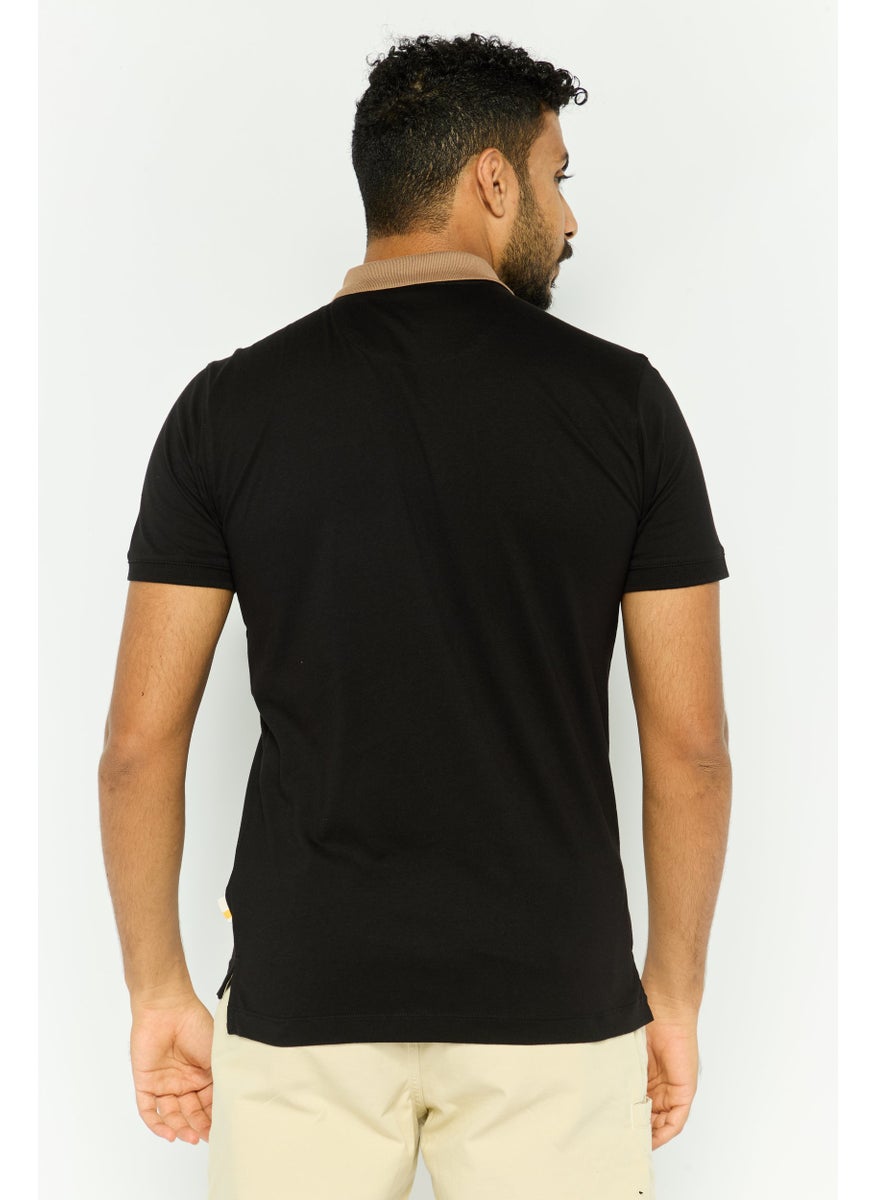 Gazzarrini Men Regular Fit Graphic Print  Short Sleeves Polo Shirt, Black  - Image 4
