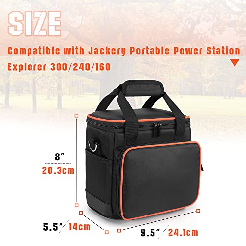 Trunab Travel Carrying Bag Compatible with Jackery Explorer160/240/300, Portable Power Station Storage Case with Waterproof Bottom and Front Pockets for Charging Cable and Accessories - Image 3