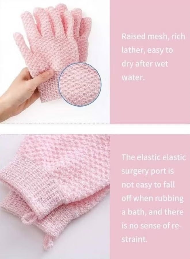 Five-finger scrub towel, shower gloves, frosted shower mud shower tools, frosted bath towel, cleaning tool, shower gloves, 2 pairs - Image 3