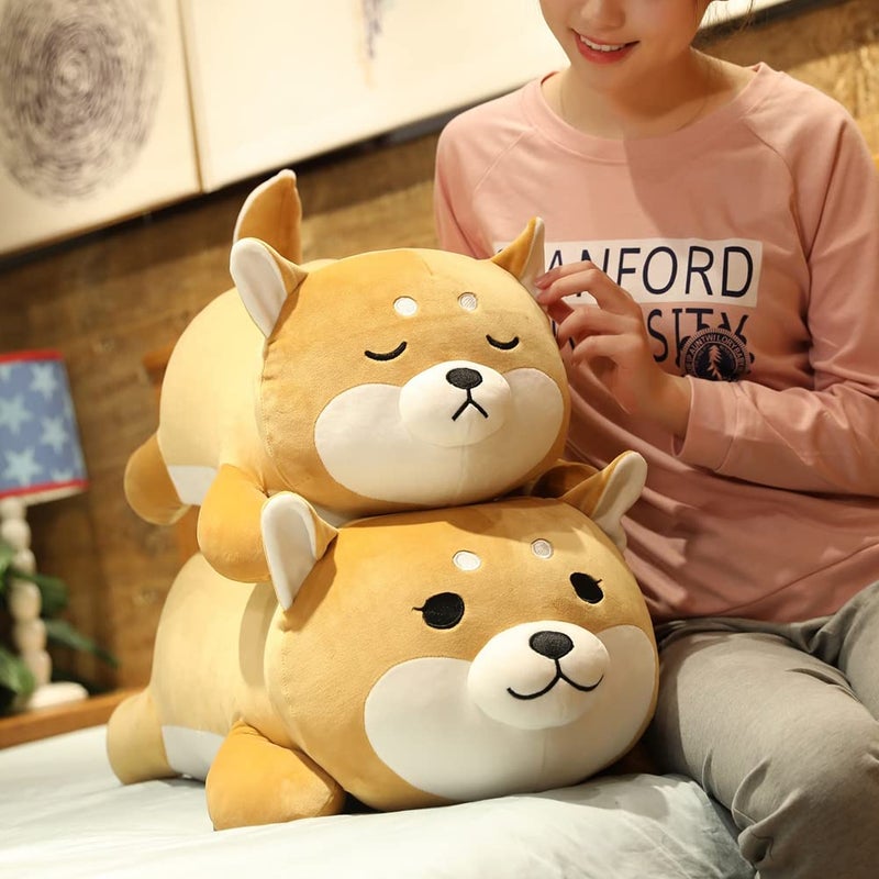 ERDAO Shiba Inu Plush Pillow Soft Corgi Stuffed Animals Toy Cute Sleeping Puppy Doll Gifts for Kids (Round Eyes  13.7 inch) - Image 4