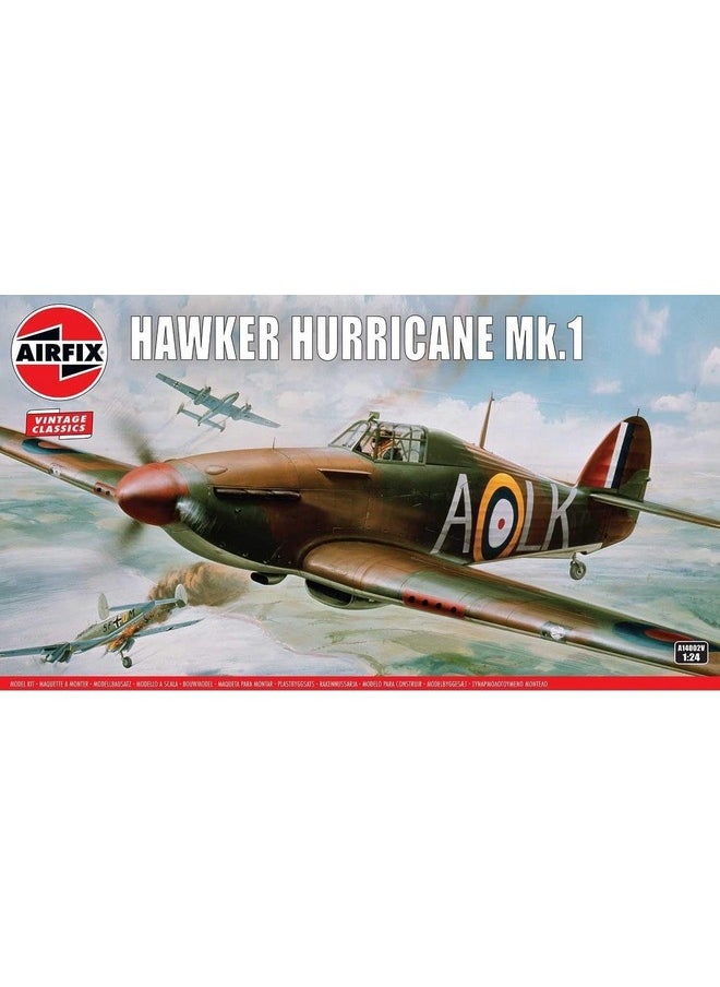إيرفيكس طقم نموذج بلاستيكي لطائرة هوكر هوريكان MK I بمقياس 1:24 من Airfix Vintage Classics A14002V للطيران العسكري في الحرب العالمية الأولى  - Image 1