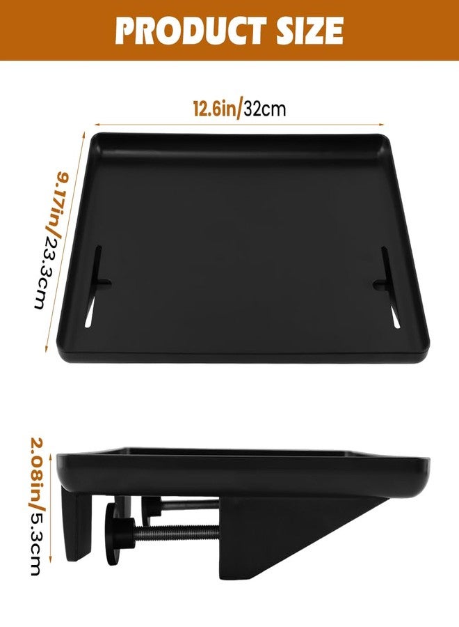 Yonderfume Bedside Shelf for Top Bunk Bed, College Dorm Room Essential Bed Side Table Tray Organizer, Black Clip on Nightstand Tray with Cable Management for Bunk & Loft Beds - Image 2