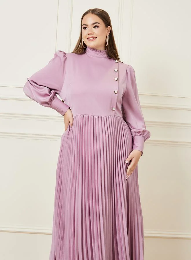 Styli Pleated Maxi Dress