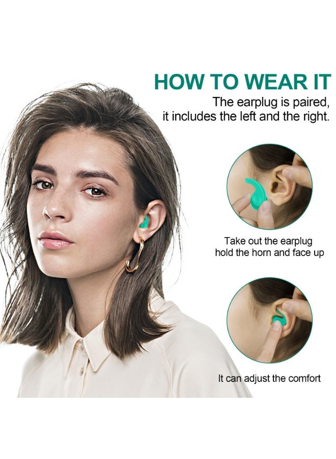 RTYY 5 أزواج من سدادات الأذن للسباحة، سدادات أذن سيليكون مقاومة للماء وقابلة لإعادة الاستخدام للسباحة وركوب الأمواج والغطس وغيرها من الرياضات المائية، سدادات أذن للنوم مع خاصية إلغاء الضوضاء (للبالغين والمراهقين 14 عامًا فأكثر) - Image 4