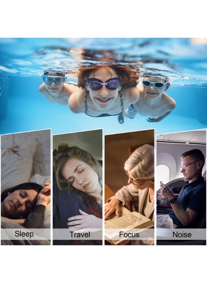 RTYY 5 أزواج من سدادات الأذن للسباحة، سدادات أذن سيليكون مقاومة للماء وقابلة لإعادة الاستخدام للسباحة وركوب الأمواج والغطس وغيرها من الرياضات المائية، سدادات أذن للنوم مع خاصية إلغاء الضوضاء (للبالغين والمراهقين 14 عامًا فأكثر) - Image 3