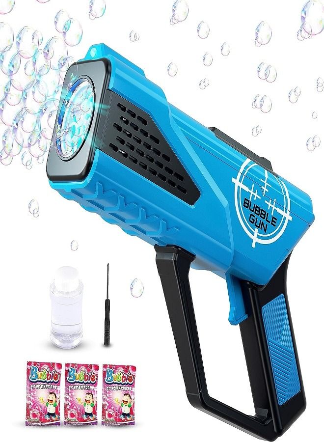 Bubble Gun for Kids, Fun and Delightful Design with Wand 8 Holes, LED Light, Bubble Solution and Batteries for Birthdays, Parties, Valentine's Day, Outdoors, Special Kids Gifts  - Image 1