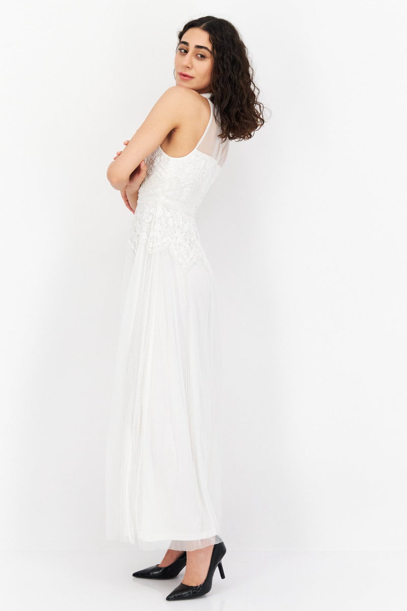 Miss Selfridge Women Petite Embellish Maxi Dress, White - Image 2