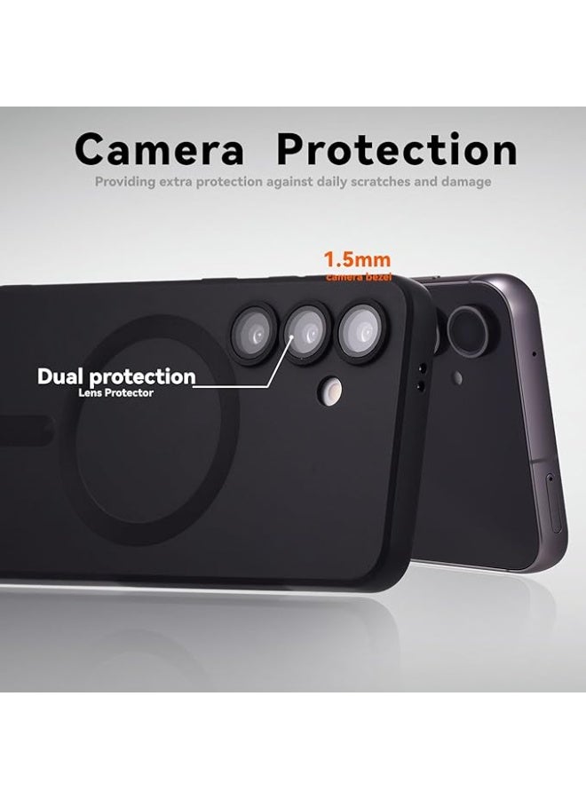 Shockproof Case for Galaxy S25, Soft TPU Anti-Scratch Cover with Full Camera Lens Protection, Wireless Charging Compatible – Black - Image 3