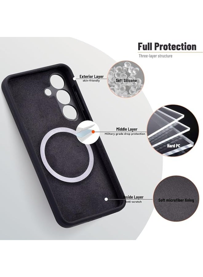 Shockproof Case for Galaxy S25, Soft TPU Anti-Scratch Cover with Full Camera Lens Protection, Wireless Charging Compatible – Black - Image 4