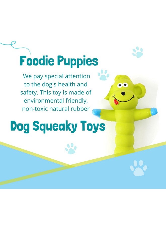 لعبة صرير للكلاب مصنوعة من مطاط اللاتكس الطبيعي (قرد أخضر) | للكلاب الصغيرة والمتوسطة والجراء | متينة، بتصميم حيواني، لعبة آمنة للمضغ والإحضار | تقلل من قلق الانفصال - Image 5