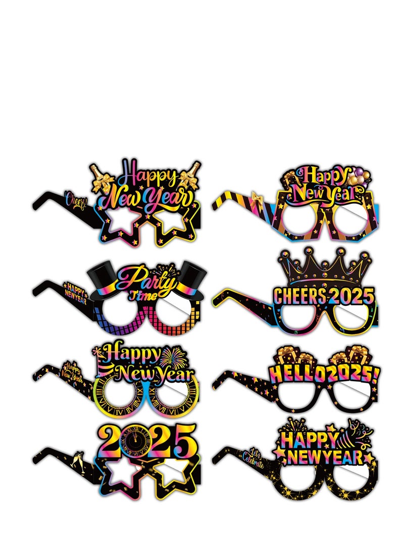 8 Pcs Happy New Year Eyeglasses Hello 2025 Party Paper Glasses Glitter New Years Eve Party Supplies  New Years Party Favors Costume Party  Decorations - pzsku/Z33338A962EFAC553BF45Z/45/_/1725865751/a5790d81-b5f3-46b7-b3ca-abe5aaf52f98