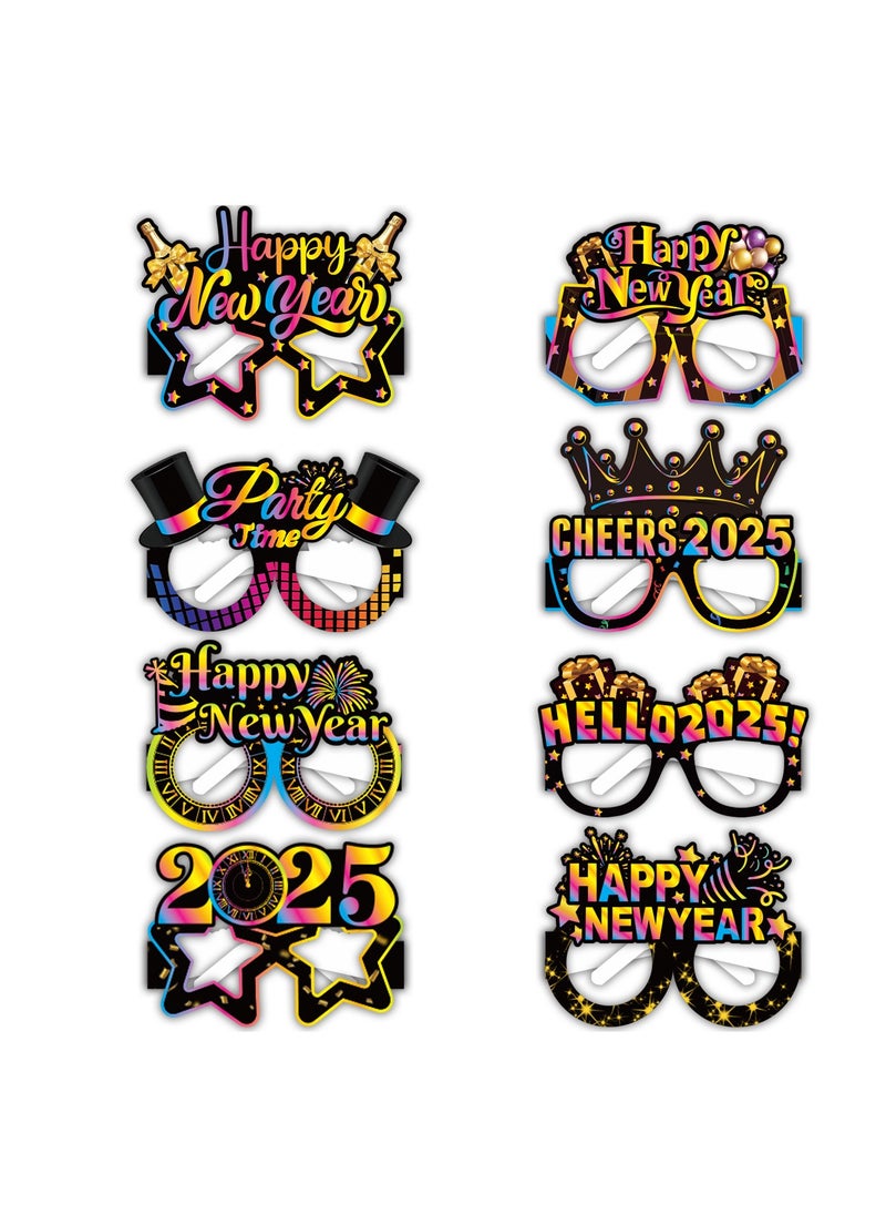 8 Pcs Happy New Year Eyeglasses Hello 2025 Party Paper Glasses Glitter New Years Eve Party Supplies  New Years Party Favors Costume Party  Decorations - pzsku/Z33338A962EFAC553BF45Z/45/_/1725865771/d955fabd-b6c3-43fe-b347-89b74f7045ed