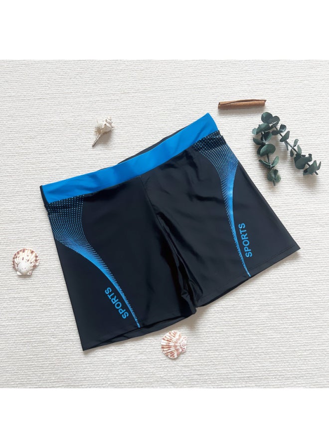Generic Swimming Trunks Men's Boxer Fashion Anti-embarrassment Comfortable Adult Hot Spring Beach Resort Swimming Pool Men's Swimming Trunks-Color:Blue-Size:Average Size (50.00 Kg-72.50 Kg  - Image 2