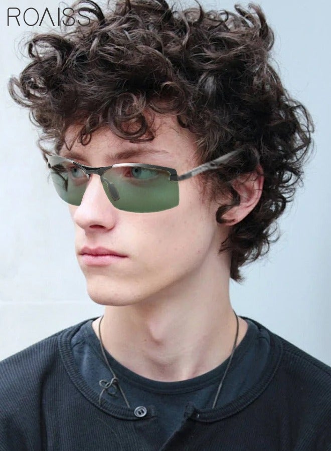 roaiss Men's Polarized Sunglasses Fashion Cycling Goggles UV-Protection Sport Green Shades for Men Driving Fishing Traveling 70mm - Image 2