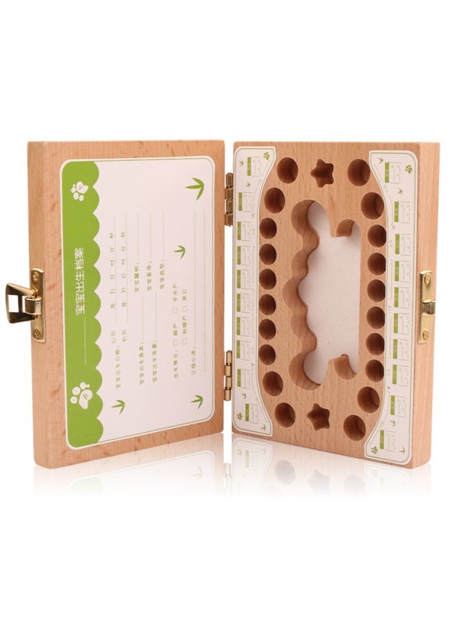 Generic Children's Crown Groove Fairy Teeth Box Baby Commemorative Box Fun Baby Wooden Teeth Box Baby Collection Commemorative-Color:Crown Groove-Monkey  - Image 5