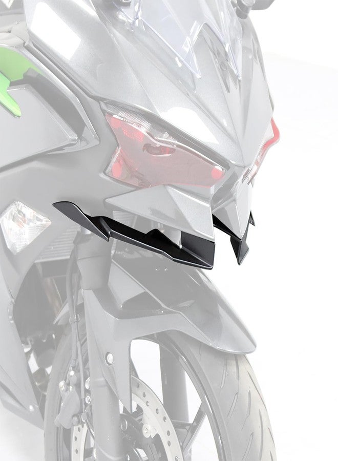 XIDAODIT for Kawasaki Ninja 500 Z500 Ninja500 Motorcycle Front Fairing Winglet Aerodynamic Spoiler Beak Nose Cone Extension Fixed Wing Kit (Black) - Image 2