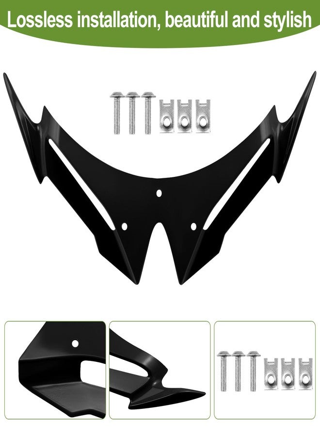 XIDAODIT for Kawasaki Ninja 500 Z500 Ninja500 Motorcycle Front Fairing Winglet Aerodynamic Spoiler Beak Nose Cone Extension Fixed Wing Kit (Black) - Image 5