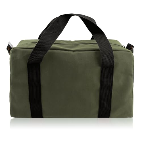 Baizoy Small Tool Bag,Close Top Wide Mouth Tool Organizer Bag,Large Capacity Tool Bags for Men,Canvas Tool Storage Bag for Storage Handbag for Screwdrivers,Wrench,Pliers Hand Tools (Army Green, 12 Inch) - Image 1